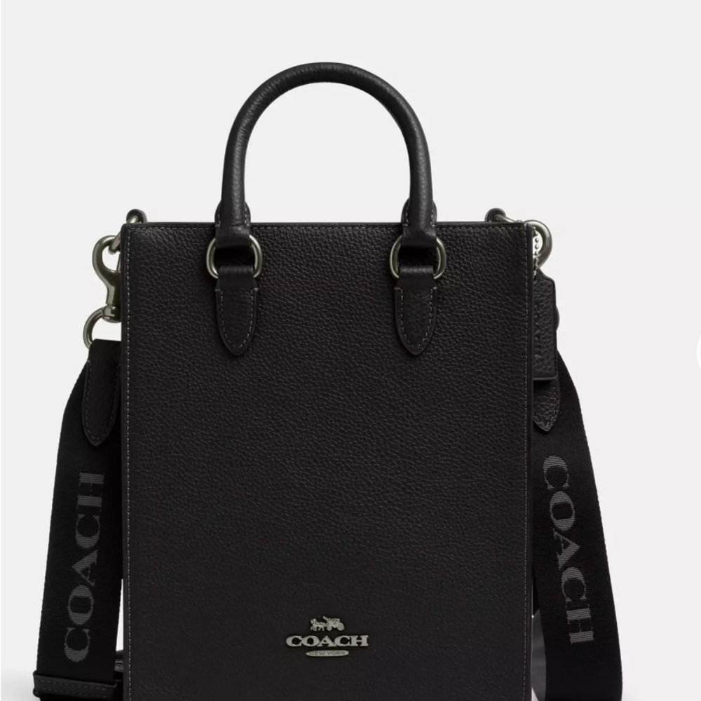 NWT Coach Dylan Pebbled Leather Tote Bag Black